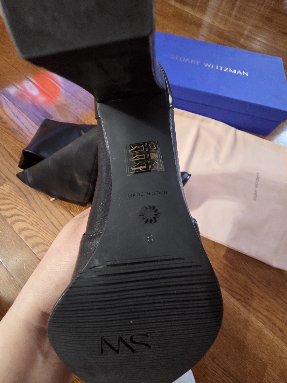 Stuart Weitzman Black Over-the-Knee Leather Boots - Picture 10 of 15